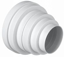 Соединитель Era для круглых воздуховодов прямой D160/150/125/120/100/80 пластик белый картинка